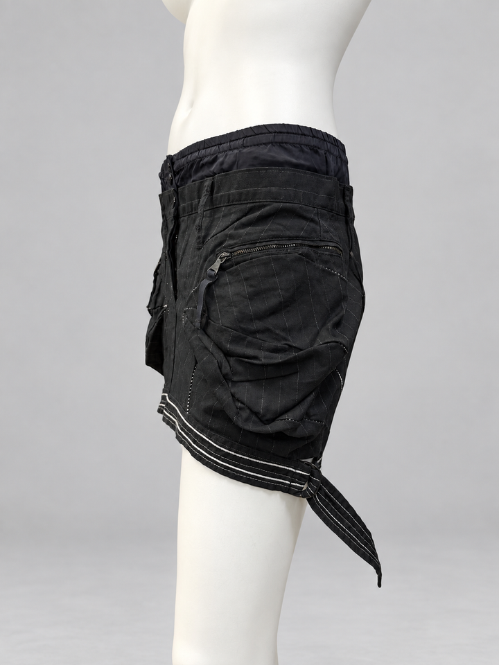 Marithé + François Girbaud pinstripe utility mini skirt