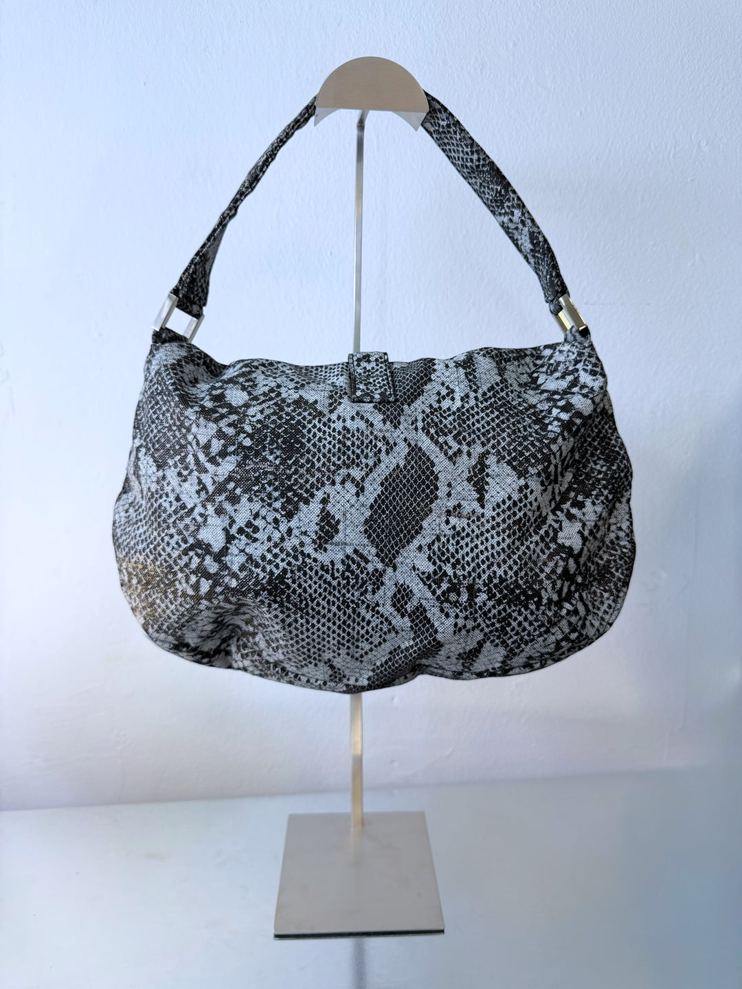 Mugler snake-print shoulder bag with star-stud details