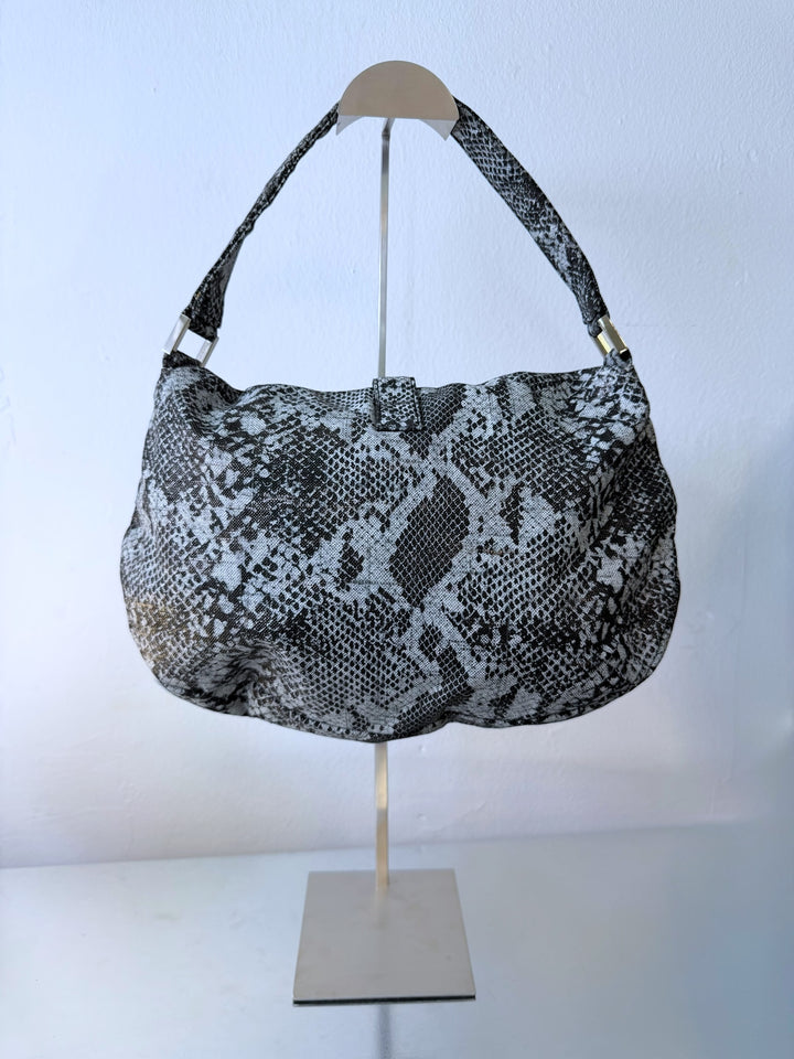 Mugler snake-print shoulder bag with star-stud details