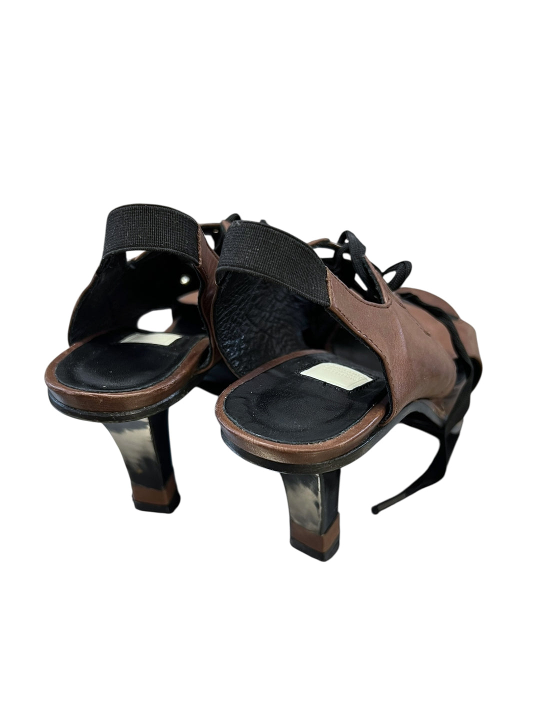 Marithé + François Girbaud Vintage Brown Open-Toe Heels Size eu37.5