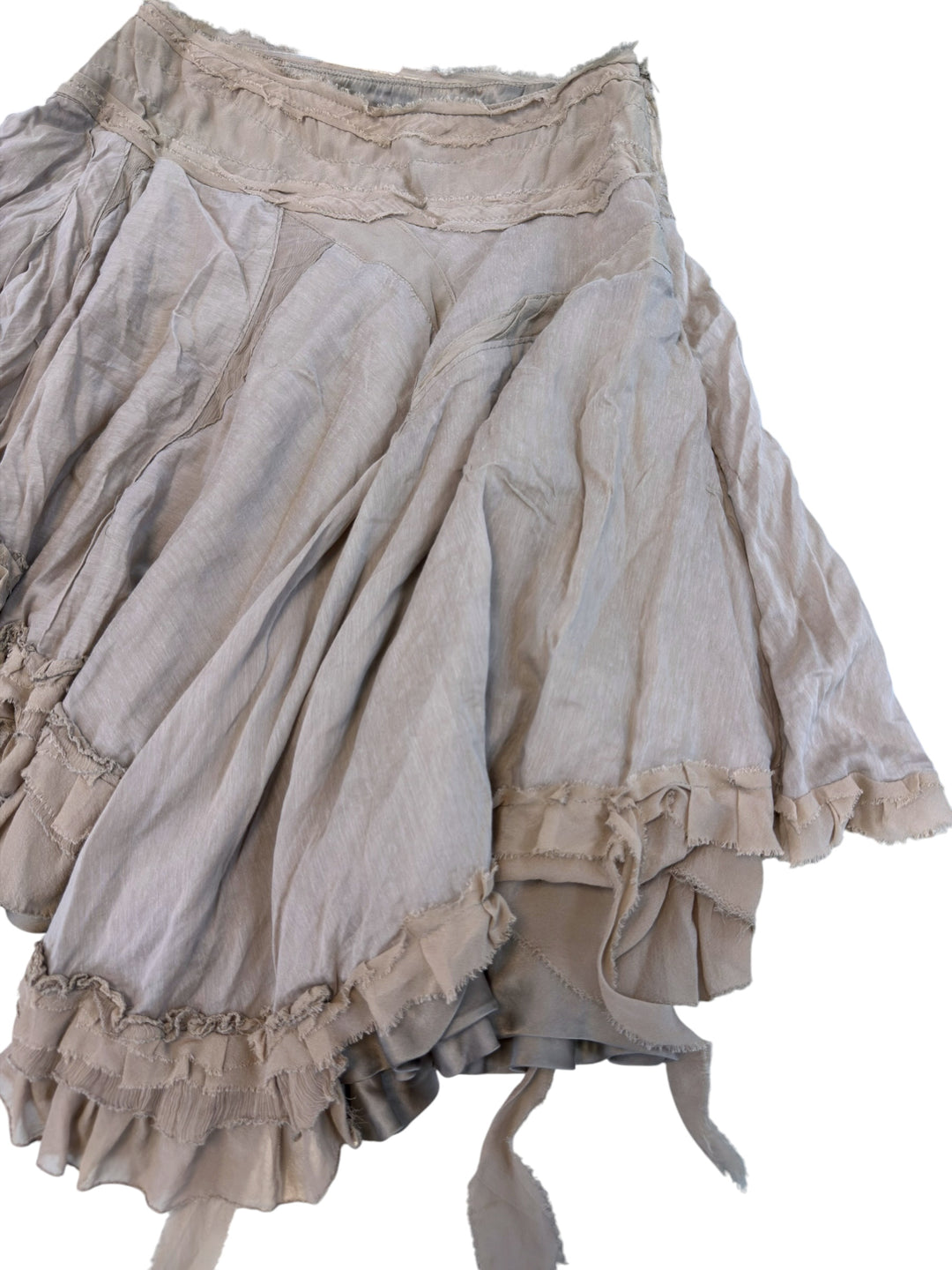 Annarita N vintage silk ruffle skirt