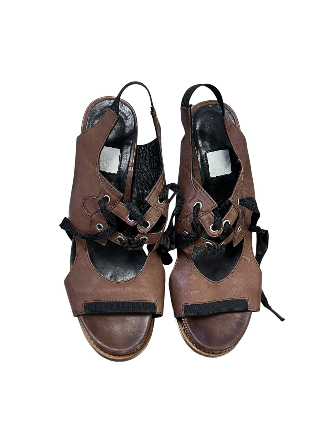 Marithé + François Girbaud Vintage Brown Open-Toe Heels Size eu37.5