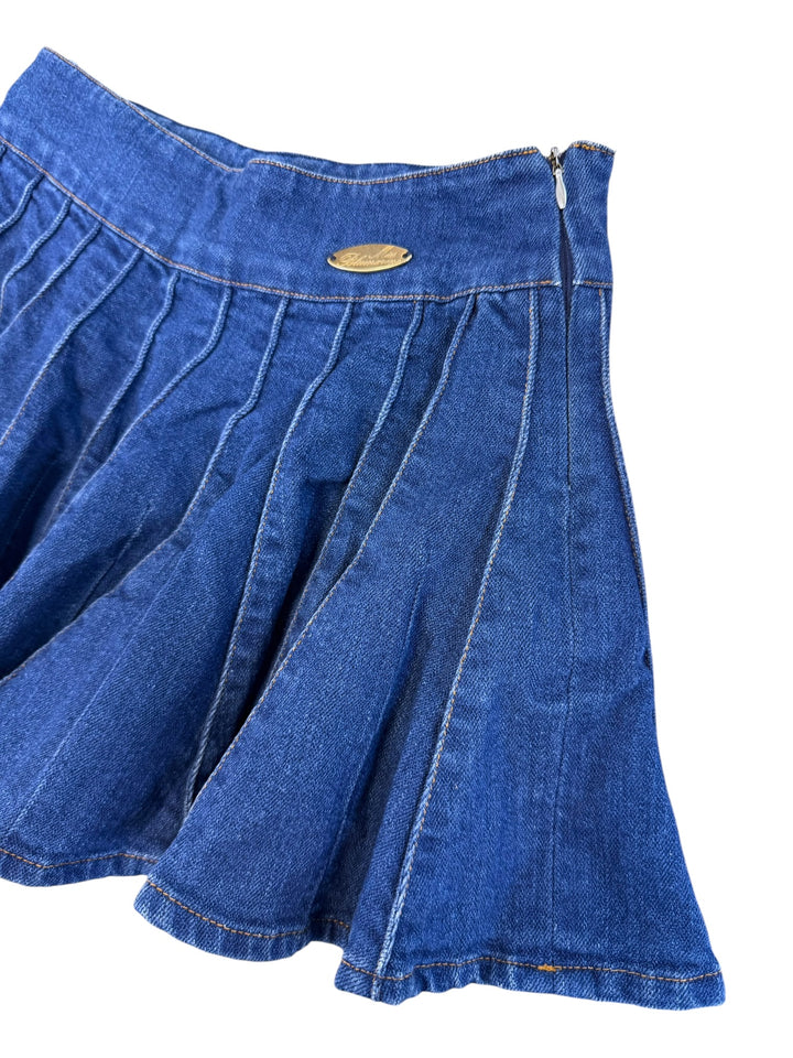 Miss Blumarine denim pleated mini skirt