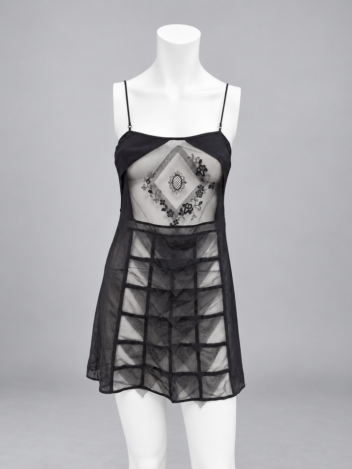 La Perla SS13 runway sheer panel mini dress