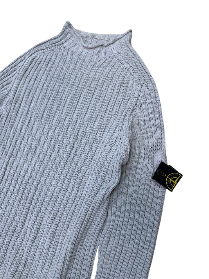 Stone Island ribbed knit mock-neck sweater