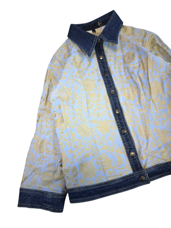 Just Cavalli floral jacquard denim jacket