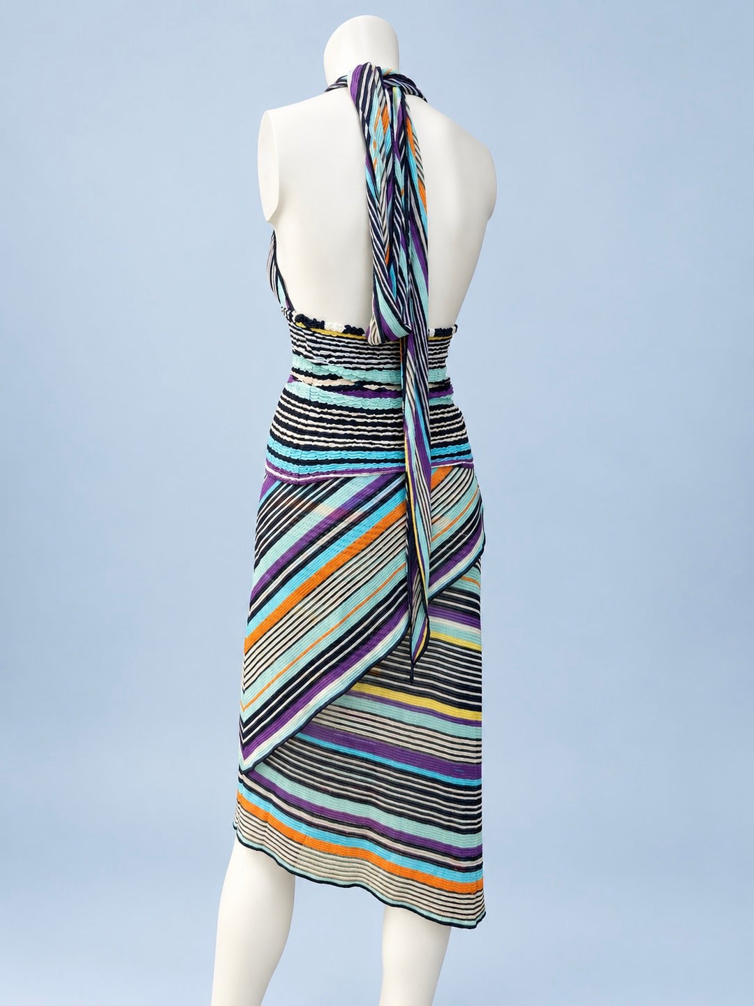 Missoni striped halter top and wrap skirt set