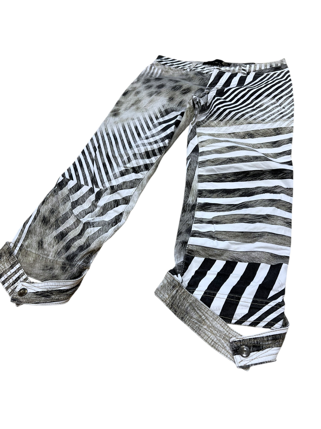 Just Cavalli Graphic Animal Stripe Cropped Pants Extra Small eu32