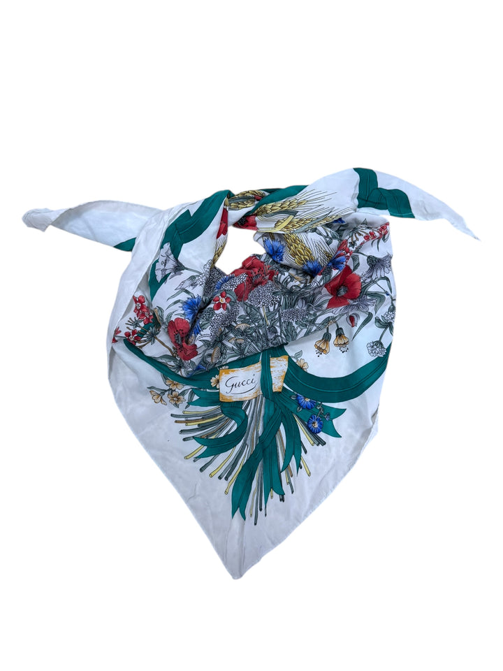 Gucci 1980s Flora Silk Scarf