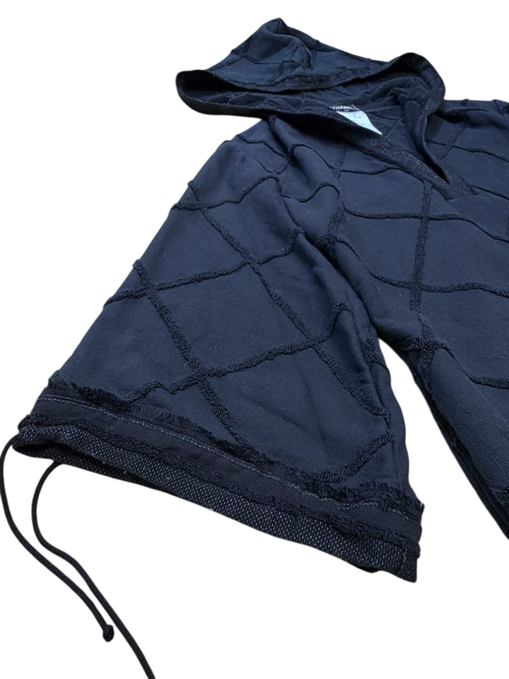 Chanel black hooded terry mini dress xs-s