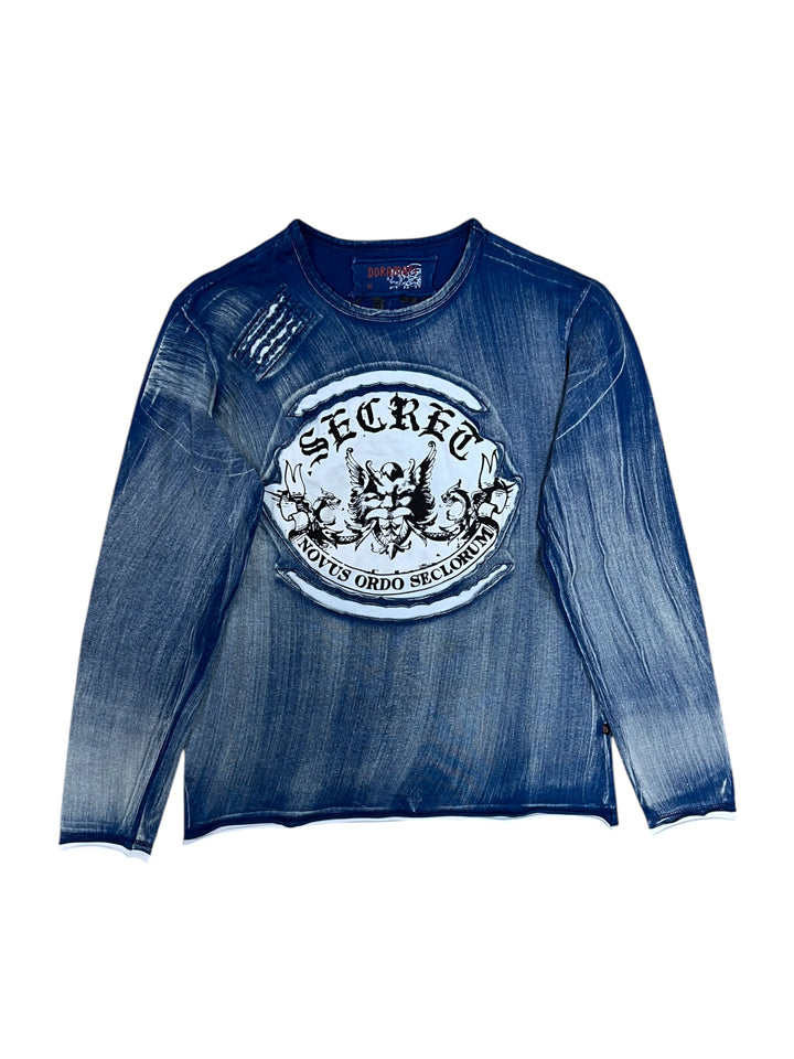 Y2k embroidered long sleeve shirt men’s S/M