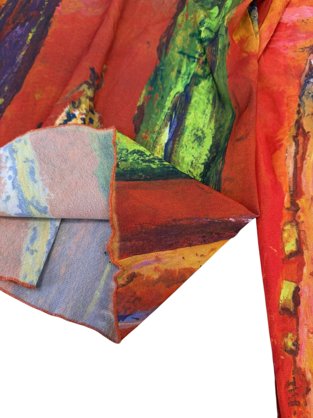 Aventures des Toiles art print sheer long-sleeve top