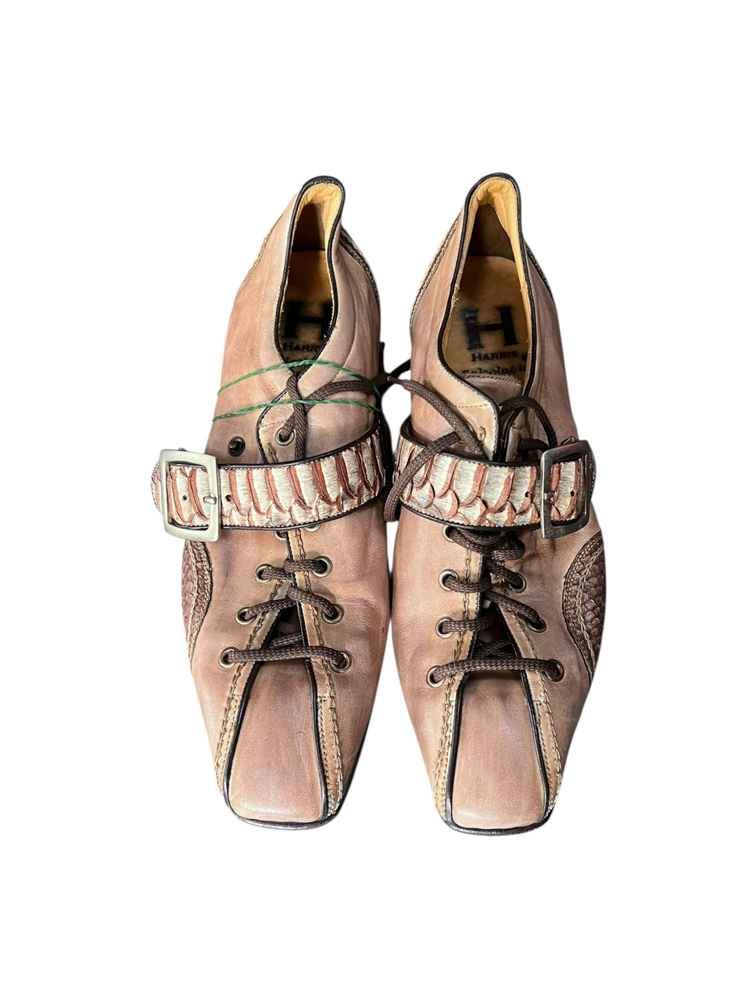 Harris Italian Leather Buckle & Lace-Up Shoes Size eu42
