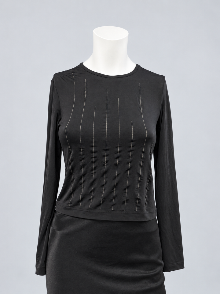 Versace Jeans Couture Medusa stitch long sleeve top