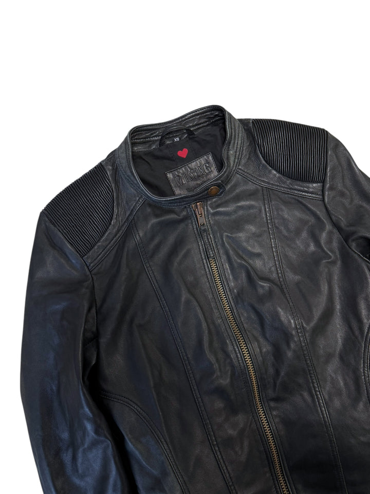 Mustang “Captiva” black leather biker jacket extra small