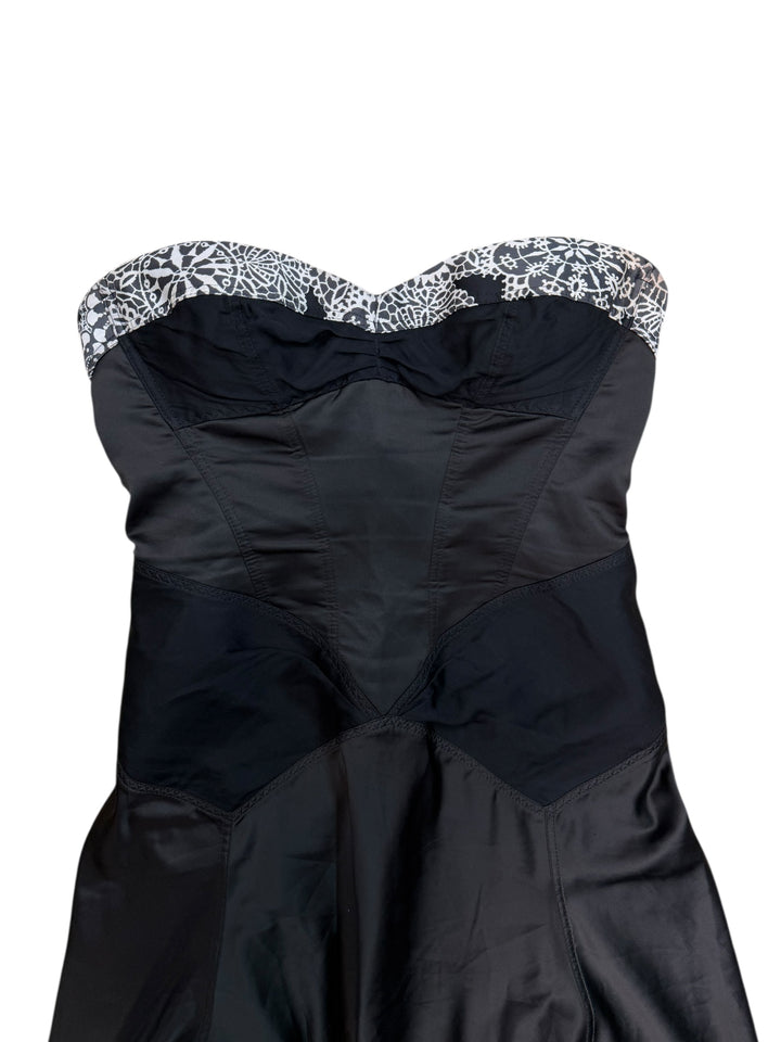 Just Cavalli vintage strapless black silk dress medium