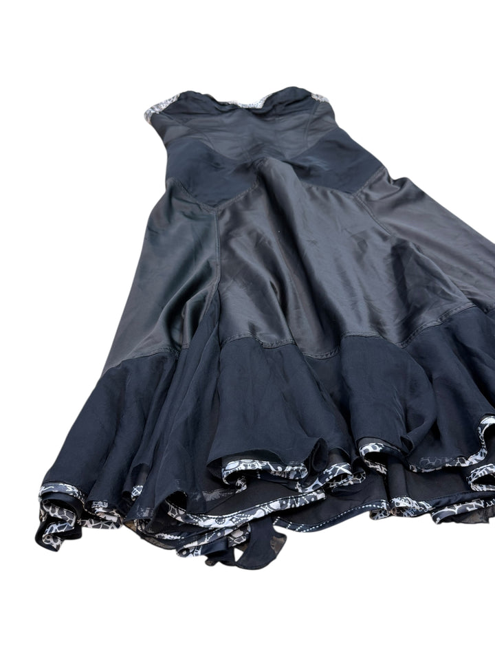 Just Cavalli vintage strapless black silk dress medium