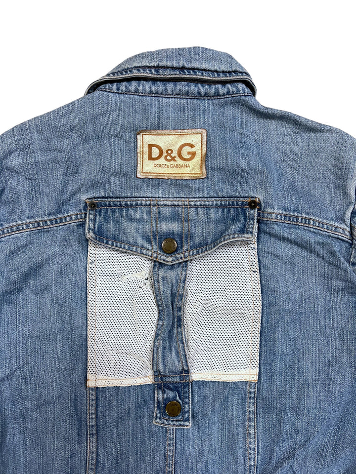 Dolce & Gabbana 2003 Parachute Cargo Cropped Denim Jacket Women’s Large slim fit