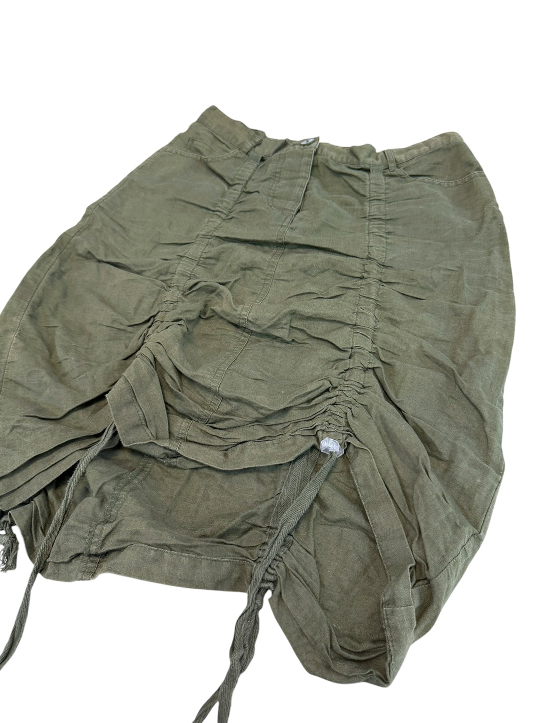 Vintage ruched drawstring midi skirt