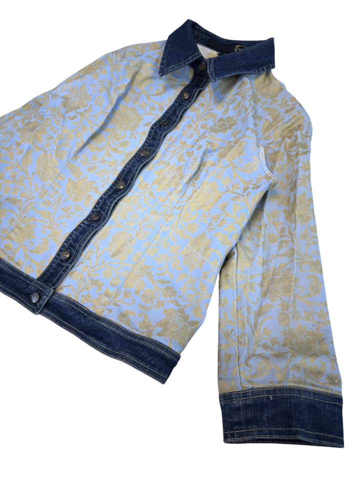 Just Cavalli floral jacquard denim jacket