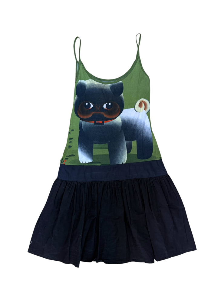 Custo Barcelona dog print drop waist dress