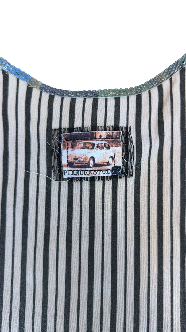 Pianura Studio graphic mesh art tank top