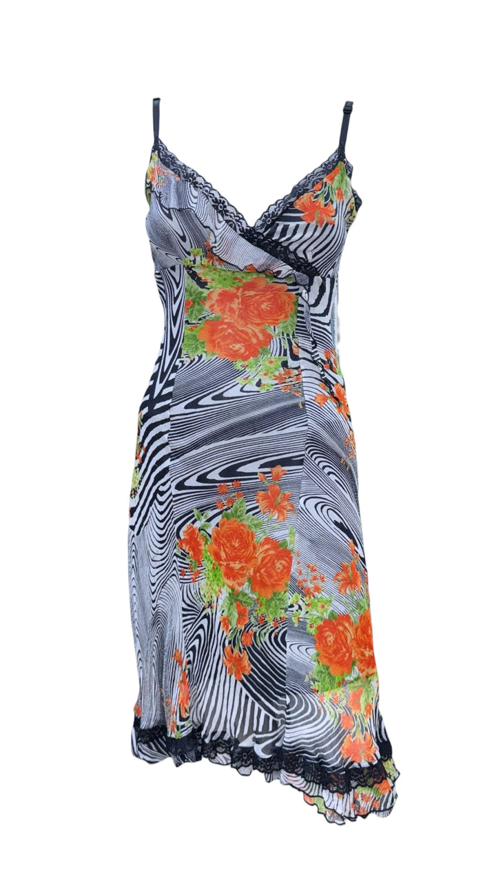 Vintage silk floral slip dress