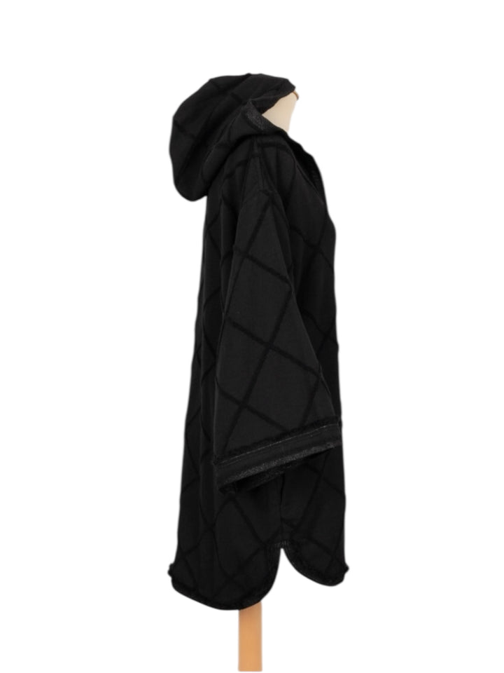 Chanel black hooded terry mini dress xs-s