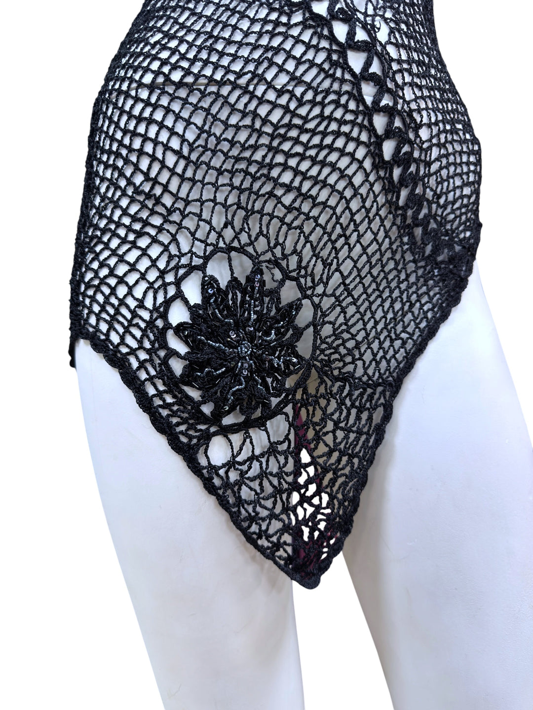 Vintage crochet asymmetric top