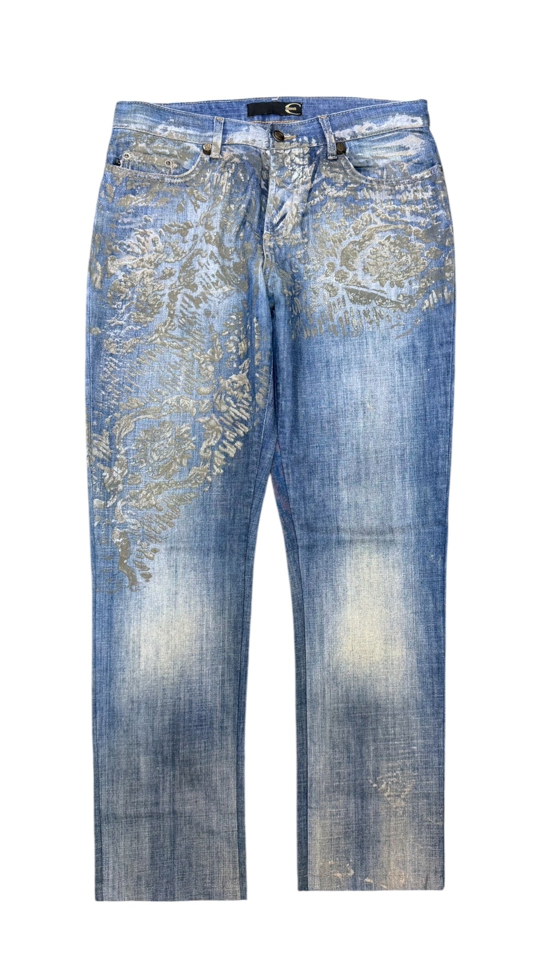 SS2007 Cavalli blue golden aged royal denim pants