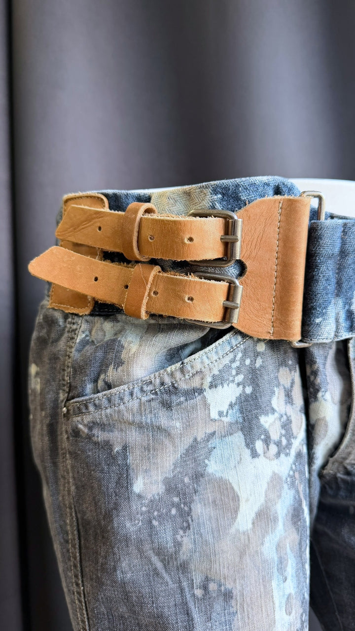 Y2K Diesel buckle-belt denim pants