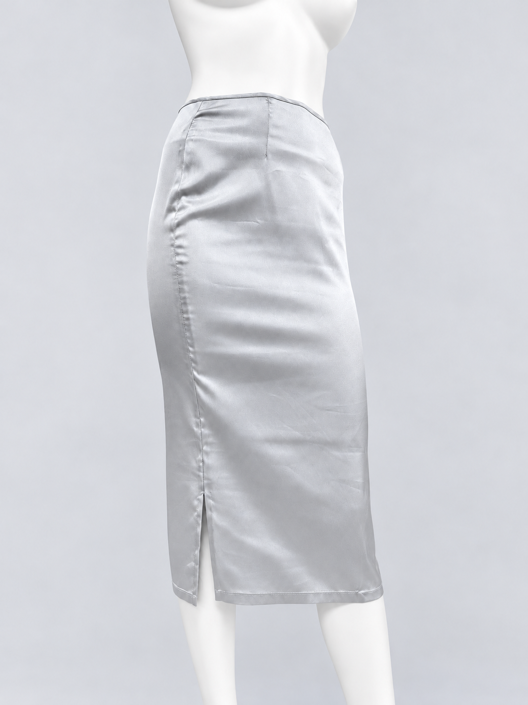 Dolce&Gabbana silver satin pencil skirt