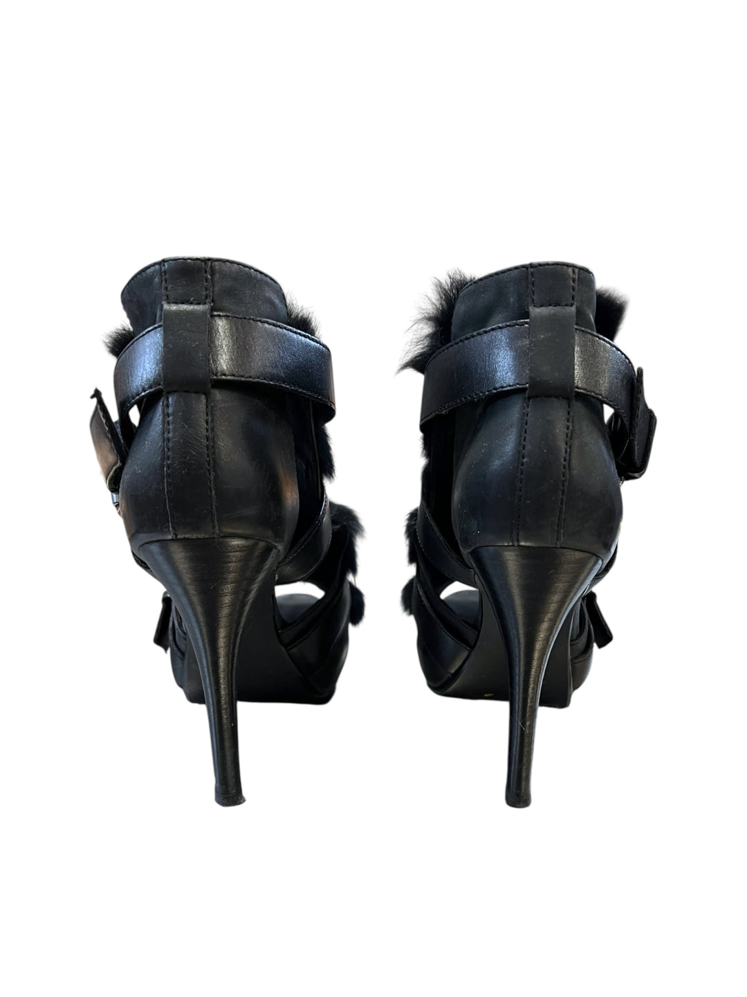 Ash Rabbit Fur Leather Heels Size eu39