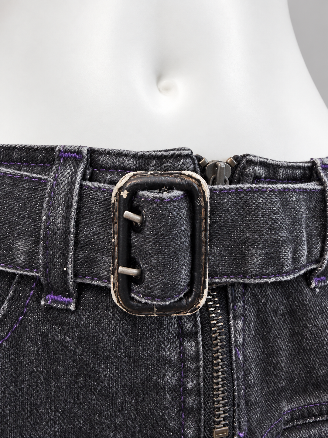 Fiorucci belted pleated denim mini skirt