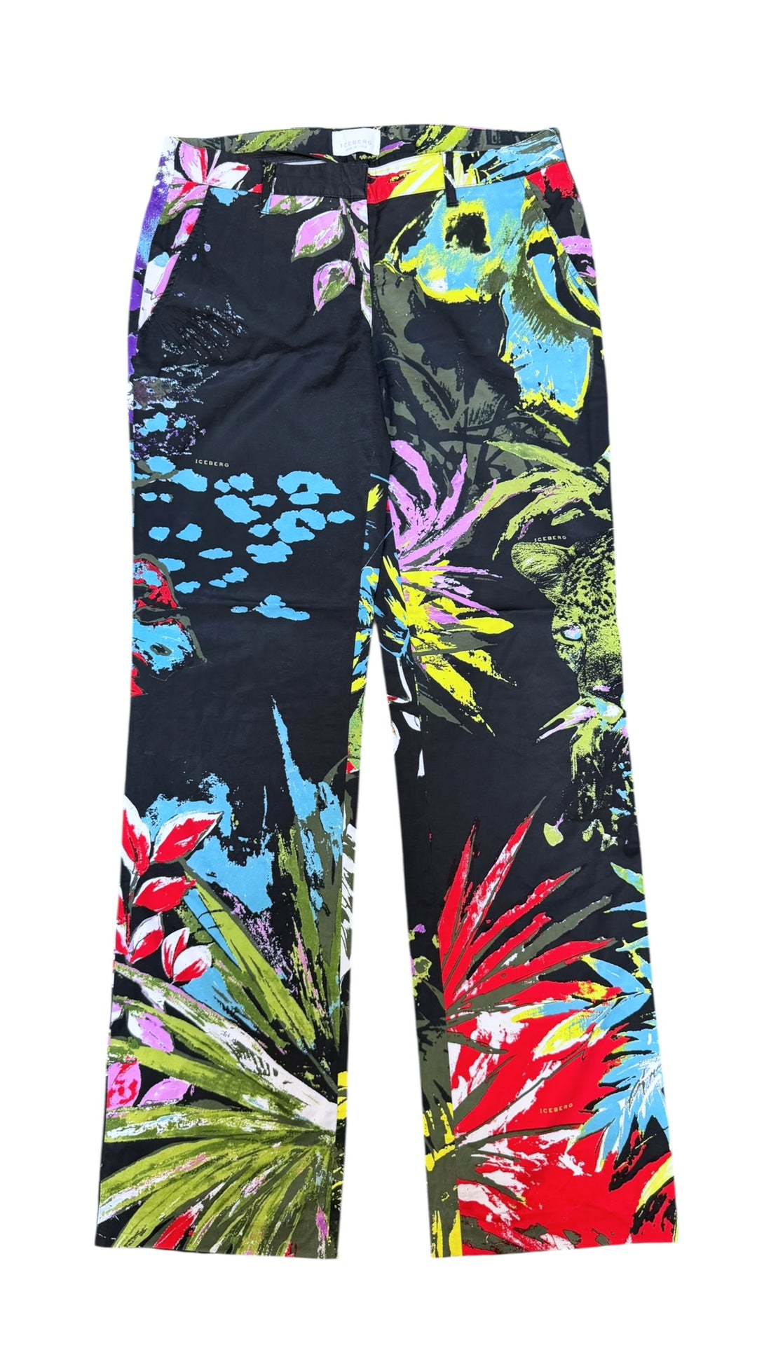 Iceberg tropical print straight leg trousers