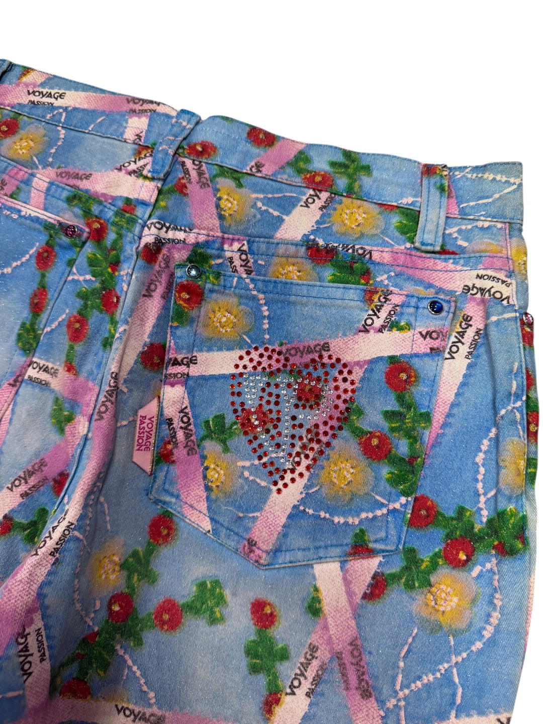 Voyage Passion Printed Flare Jeans Small