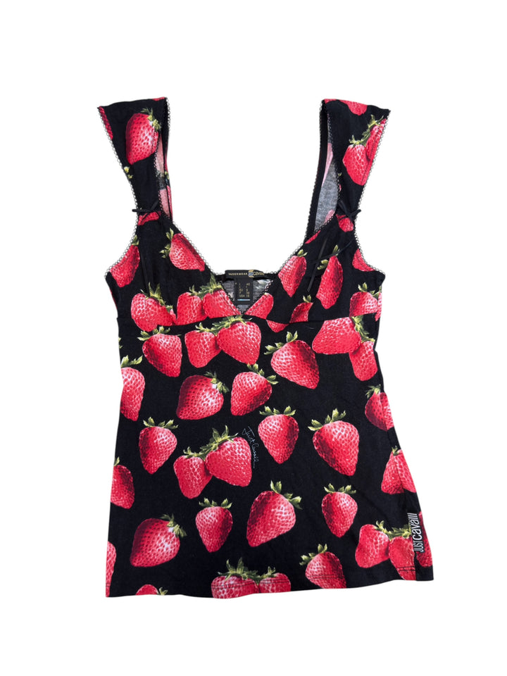 Just cavalli strawberry print tank top