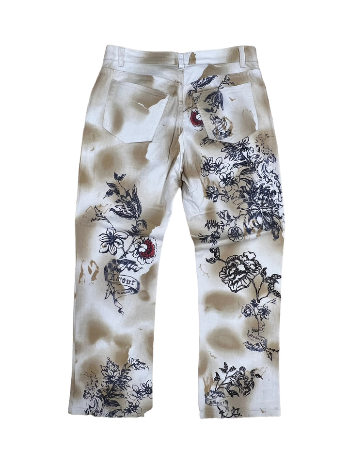 Rare Roberto Cavalli SS 2003 Tattoo Print Jeans Women’s Medium(38-40)