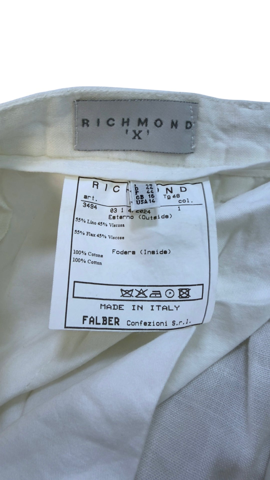 Richmond X graphic print linen trousers