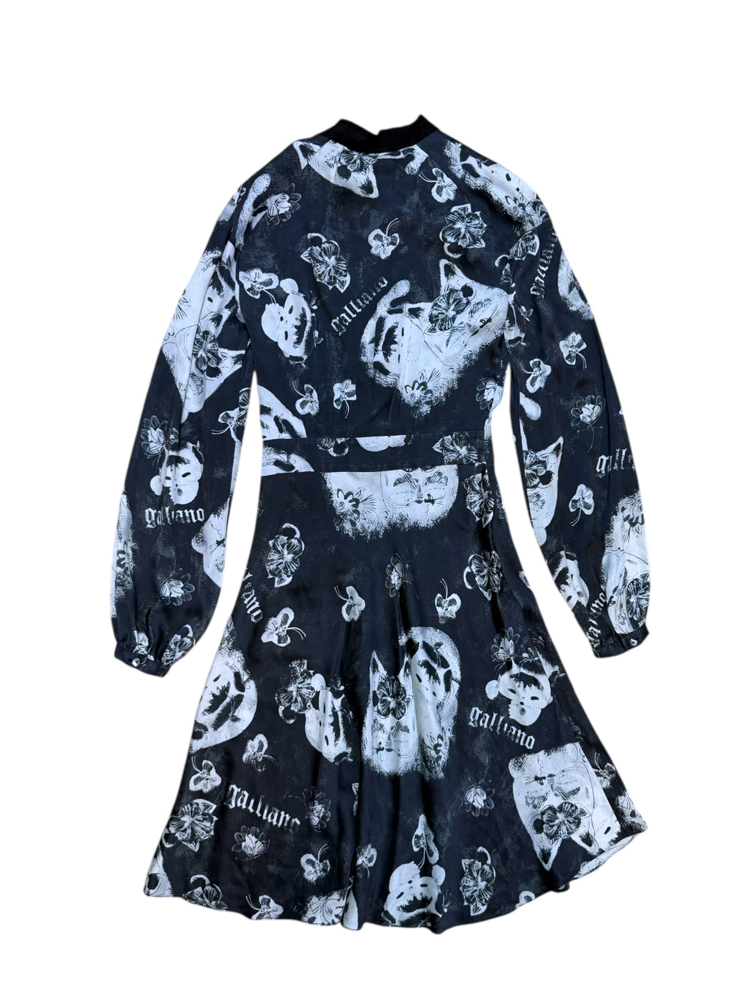 John Galliano silk abstract print dress