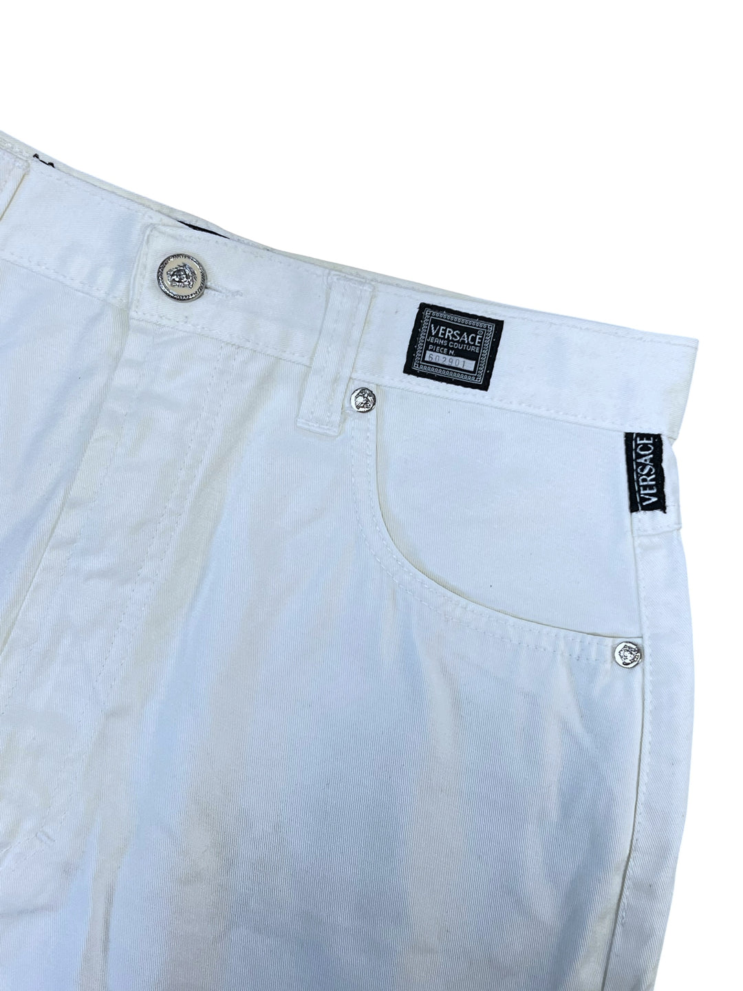 Versace Jeans Couture White Denim Mini Skirt Medium