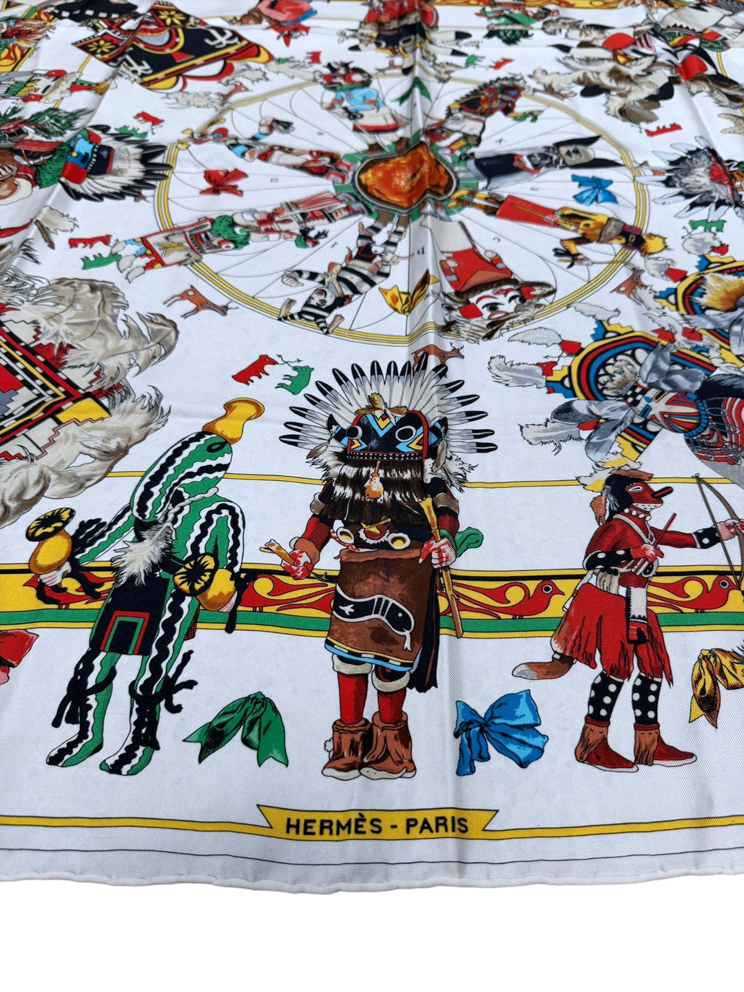 Hermès Paris “Kachinas” Silk Scarf by Kermit Oliver (1992 Edition)