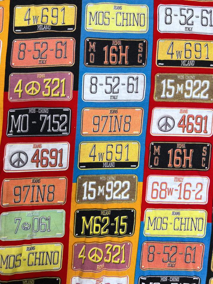 Moschino license plate print vintage Tshirt men’s Extra large