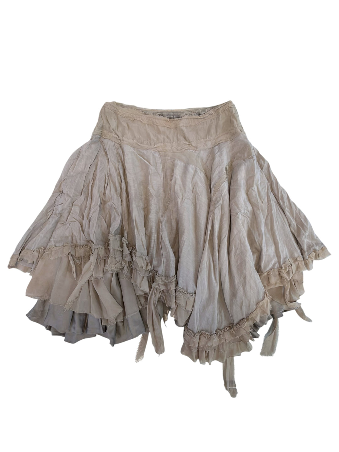 Annarita N vintage silk ruffle skirt