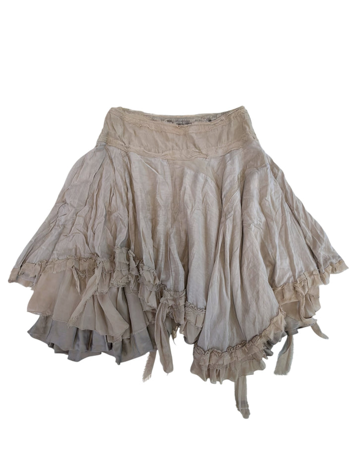 Annarita N vintage silk ruffle skirt
