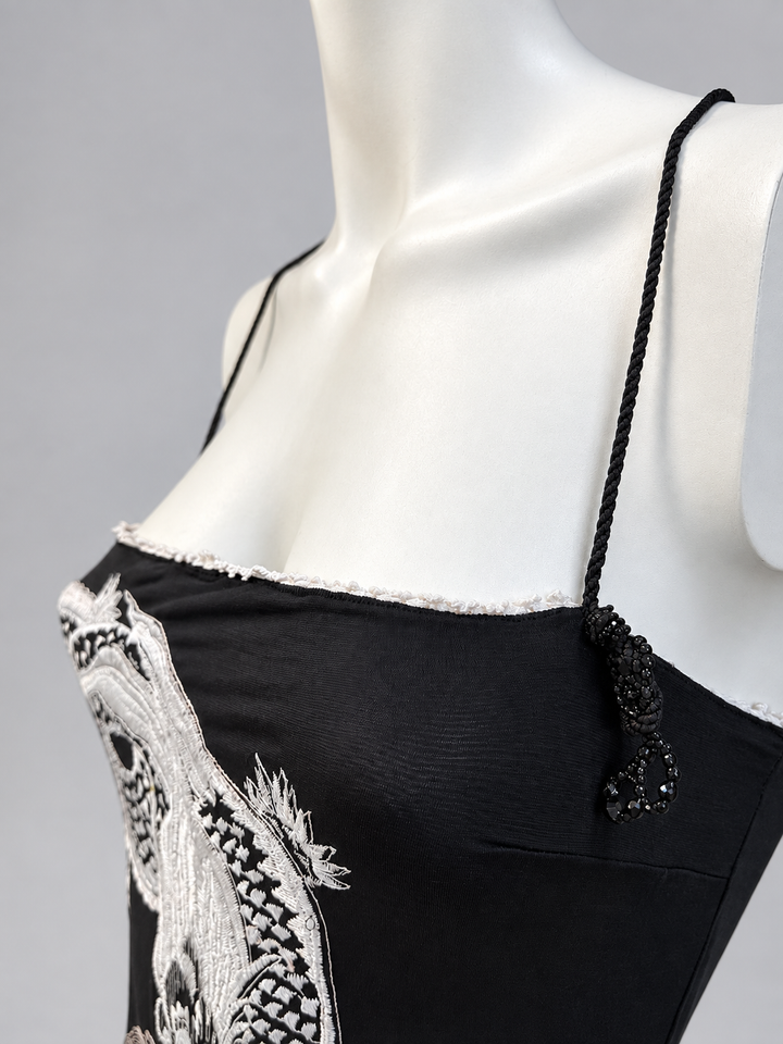 Gianfranco Ferré vintage embroidered dragon bodysuit
