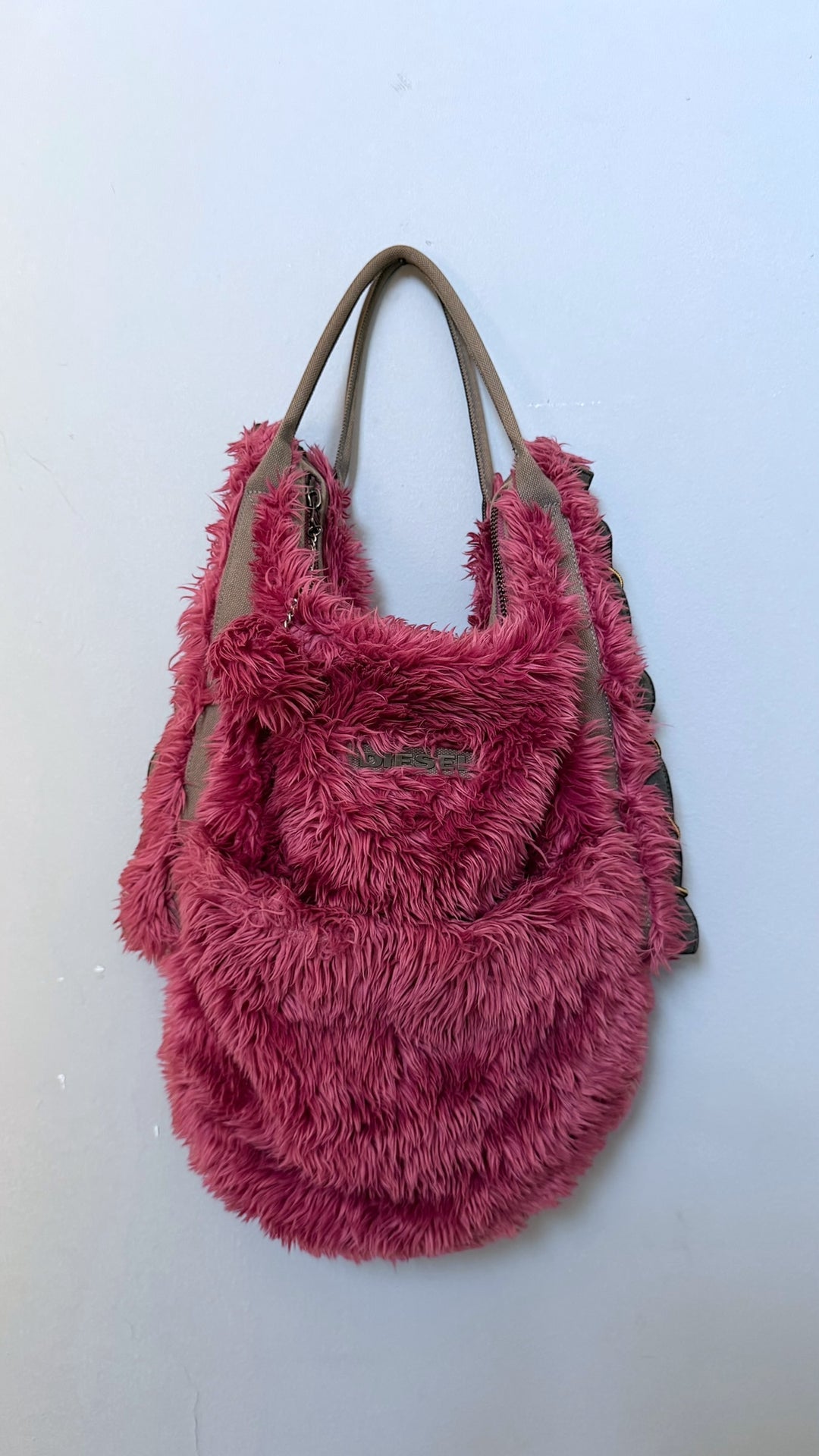 Diesel Shaggy Faux Fur Shoulder Bag