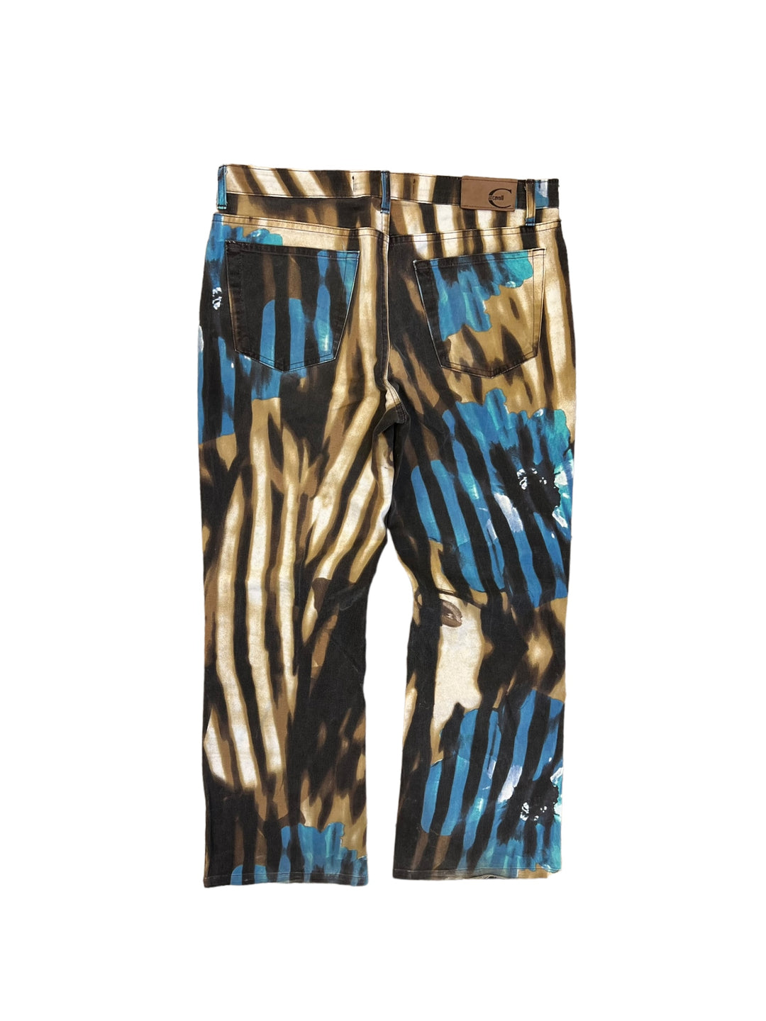 Just Cavalli SS 2002 low waist all over print jeans Women's large(42) *short down * check the dimensions