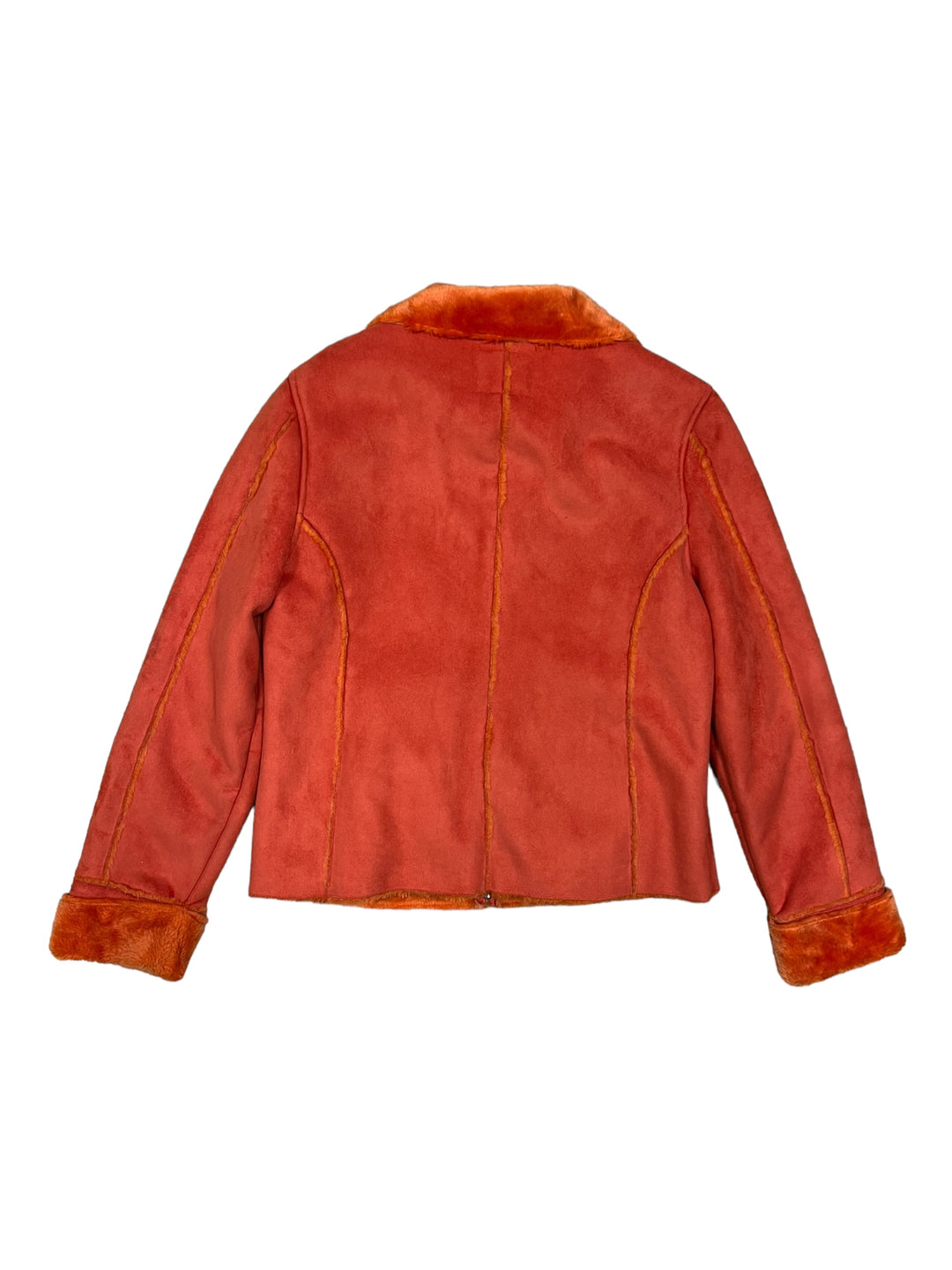 Y2K faux suede orange jacket women’s medium