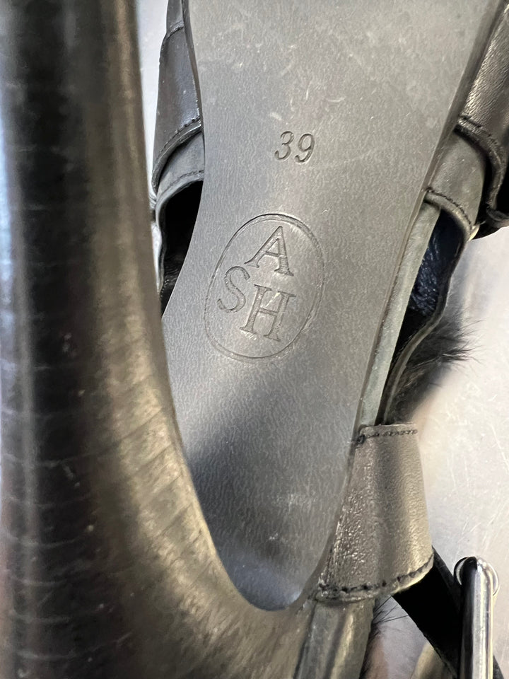 Ash Rabbit Fur Leather Heels Size eu39